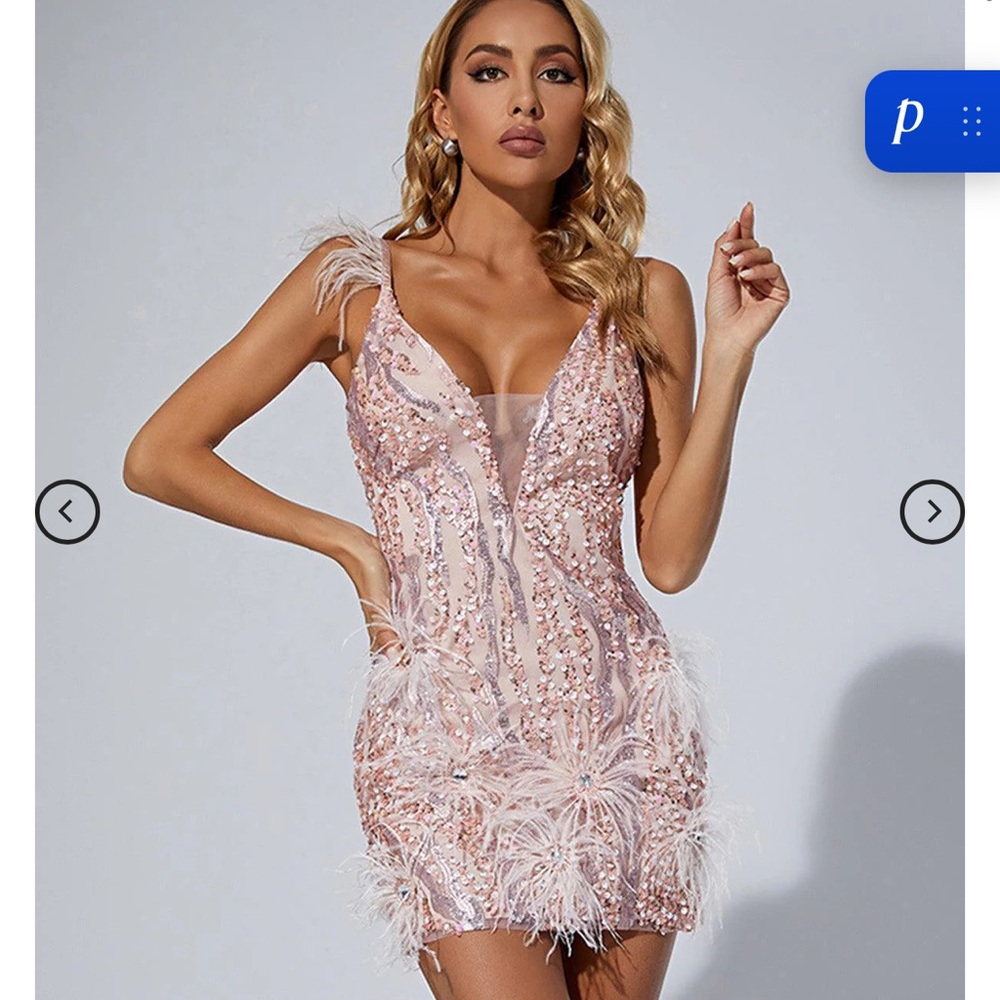 Mew Mew feather/sequin dress